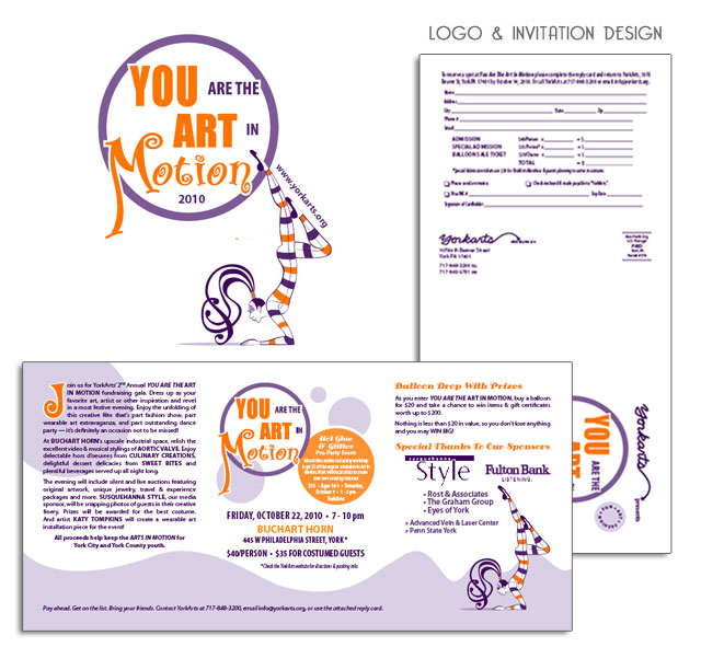 Art in Motion 3-Panel Invitation | Little Finch Designs