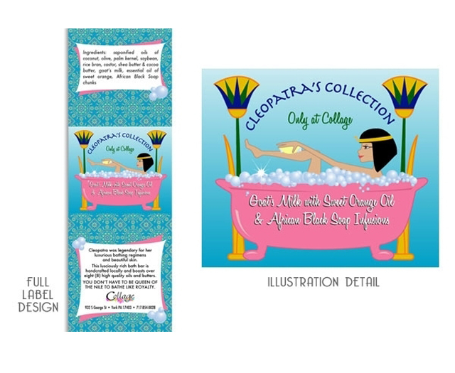 Cleopatra Collection Soap Label & Custom Illustration | Little Finch Designs