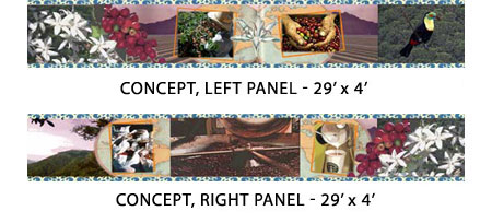 Starbucks Roasting Plant Break Room Mural 1 Concept | Little Finch Designs