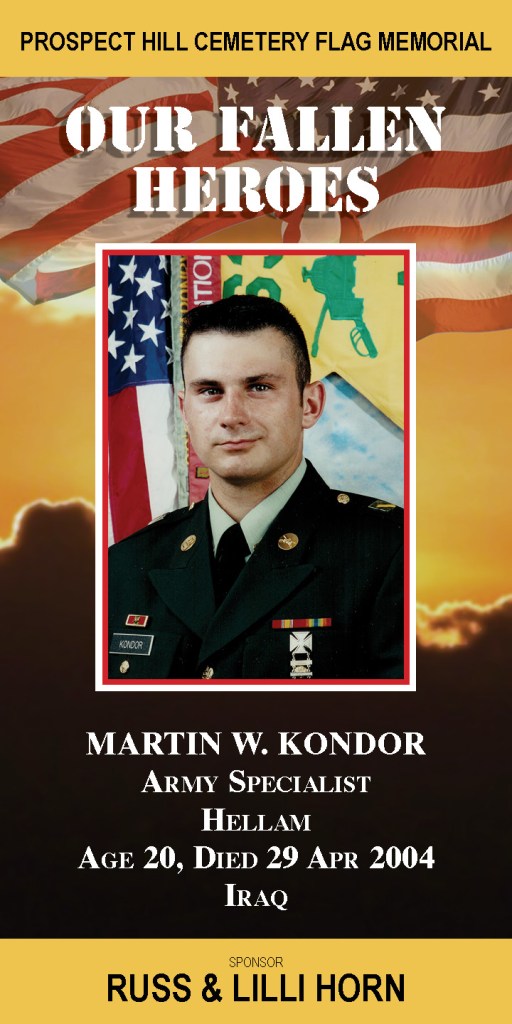 Our Fallen Heroes Banner: Martin Kondor | Little Finch Designs