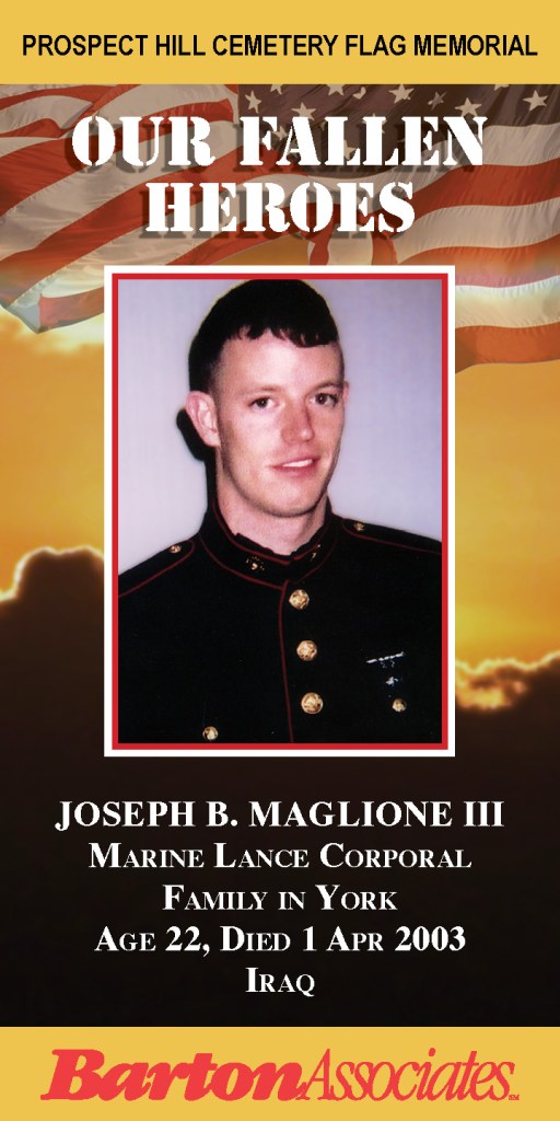 Our Fallen Heroes Banner: Joseph Maglione | Little Finch Designs