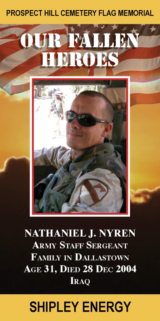 Our Fallen Heroes Banner: Nathaniel Nyren | Little Finch Designs