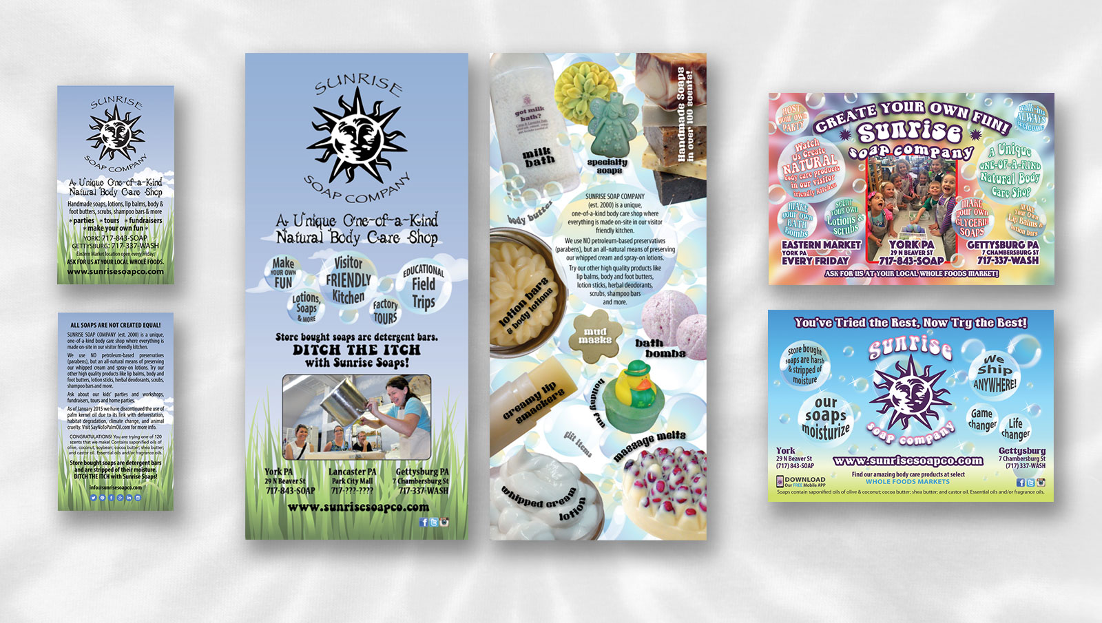 Sunrise Soap Company Promotional Pieces | Little Finch Designs