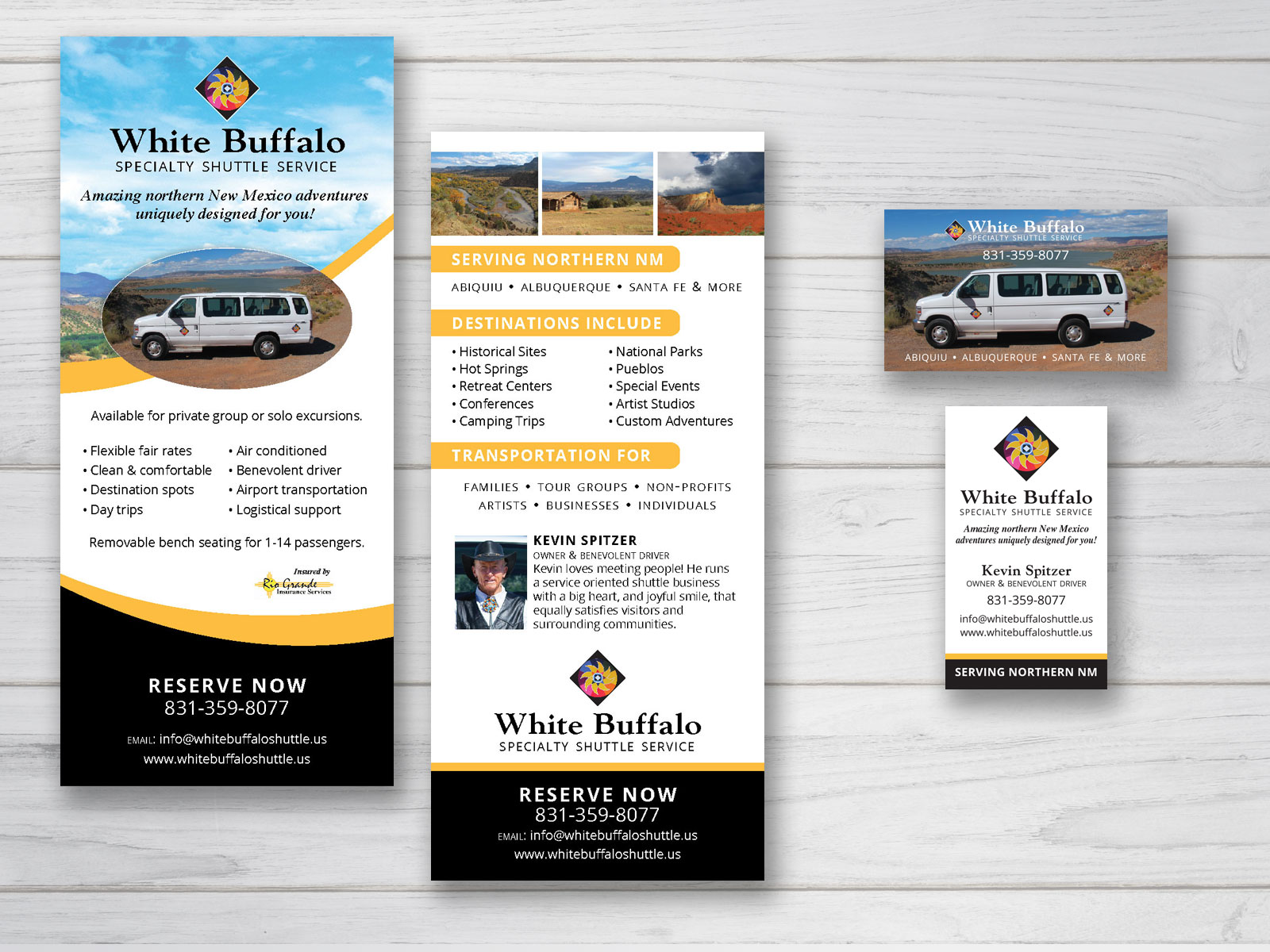 White Buffalo Specialty Shuttle Service Marketing Materials | Little Finch Designs