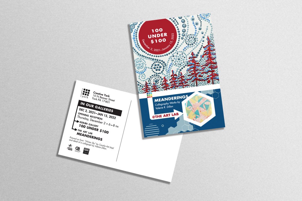 100 Under $100 Exhibit Postcard for Creative York | Little Finch Designs