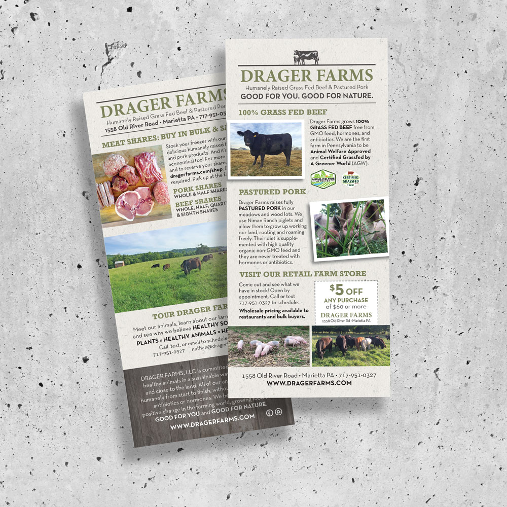 Drager Farms Rack Card | Little Finch Designs
